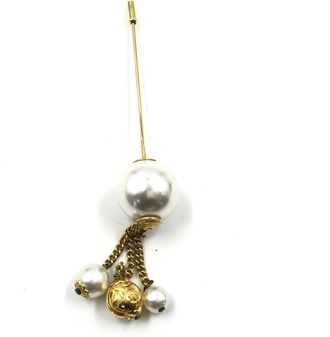 Ferragamo Pin Brooch, Pearl Style, Womens Box (Pre-Owned)