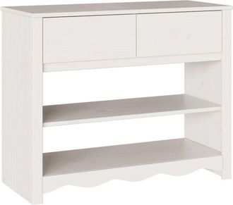 vidaXL Mesa Consola Blanco 89.5 x 37 x 73 cm Madera maciza de pino Vidaxl
