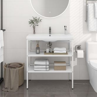 vidaXL Estructura De Lavabo De Hierro Blanco 79x38x83 Cm Vidaxl
