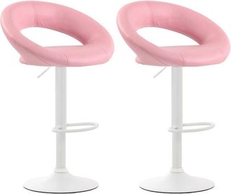 Clp Pack De 2 Taburetes De Barra Olinda En Polipiel Rosado Blanco