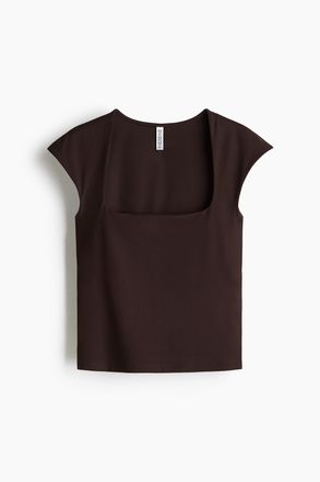 H&M Top aus weichem Jersey - Brown