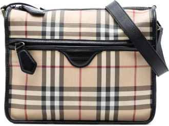 Burberry Pre-owned Cross Body Bags, female, Beige, Size: ONE SIZE Pre-owned Canvas Crossbody Bag