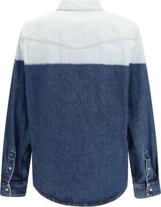 Marni Mens Dip-Dye Denim Shirt Ultramarine Cotton
