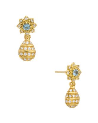 Konstantino Melissa 18K Diamond & Aquamarine Drop Earrings