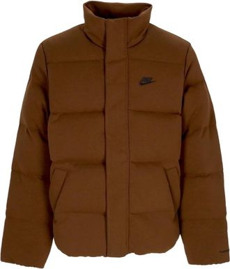 Nike Oversized Puffer Jas Cacao Wow/Zwart - Heren - Outdoorjassen - Bruin - L - Katoen - Fitness