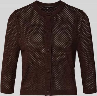 Windsor Semitransparente Strickjacke mit 3/4-Arm in Dunkelbraun, Gr&ouml;&szlig;e 34