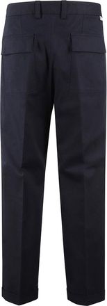 Paolo Pecora Tailored Blue Trousers With Ankle Cuffs