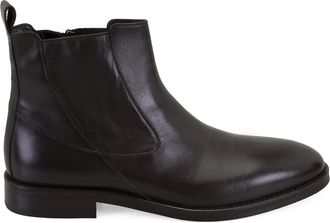 Desa Mens Leather Slip-On Boots - Flat Heel, Breathable | Brown - 42