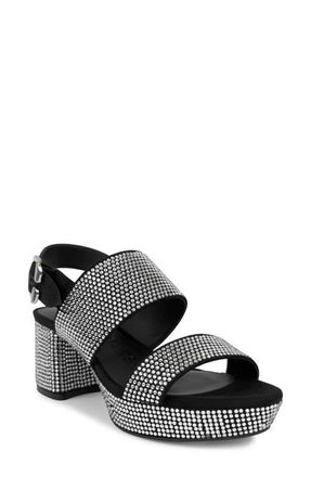 Aerosoles Camera Platform Sandal in Silver/Black at Nordstrom, Size 7