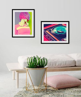 Queence Bild »Punk-Queen« Art Bilder von Frauen Fashion Frau Kunst Magazincover Mode 1 Stk. tlg. HD Premium Poster-Druck inkl. Holzrahmen