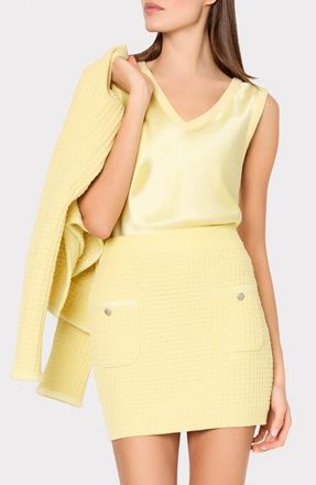 Milly Saige Textured Knit Miniskirt in Lt Yellow at Nordstrom, Size X-Small