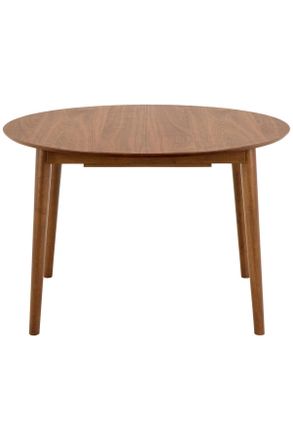 MID.YOU Mid.you Ausziehtisch, Walnussfarben, Holz, Nussbaum, Kautschukholz, furniert, massiv, rund, rund, 115-154x75x115 cm, ausziehbar, Holzm&ouml;bel, Holztische