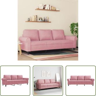 vidaXL vidaXL Divano in velluto - Divano a 3 Posti rosa 180 cm in Velluto
