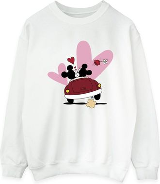 Disney Dames/Dames Mickey Mouse Car Print Sweatshirt (Wit)
