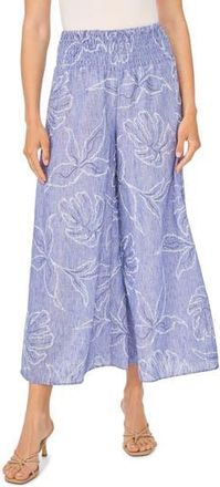 Vince Camuto Embroidered Wide Leg Pants in Base Blue at Nordstrom Rack, Size X-Large