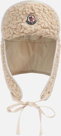 Moncler Mens Teddy Aviator Hat Beige - Cream - Size: L
