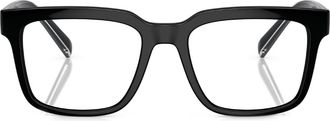 Dolce & Gabbana Eyewear logo-print square-frame glasses - men - Plastic - 50 - Black
