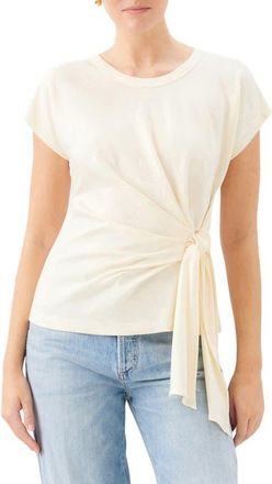 Fifteen Twenty Greta Side Knot T-Shirt in Cream at Nordstrom, Size Small