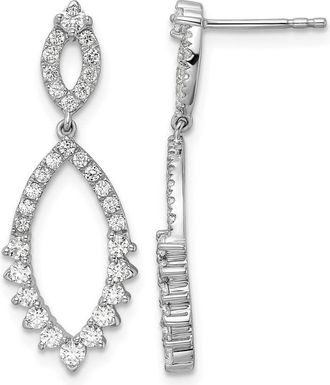 Diamond2Deal 14K White Gold 0.85 ct Lab Grown Diamond Teardrop Dangle Earrings VS Clarity, G-H Color