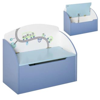 HOMCOM Childrens Table and Chair Set Adjustable - Blue & White | TJ Hughes