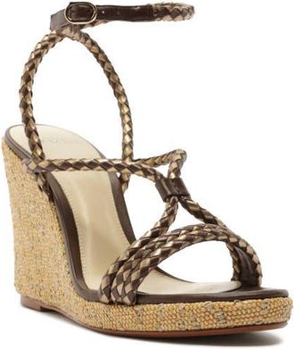 Alexandre Birman Elba Ankle Strap Wedge Sandal in Marrone at Nordstrom, Size 6.5