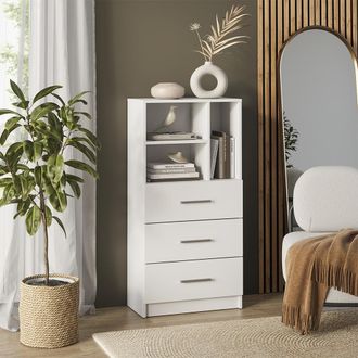 Vicco Armario Universal Tomy, Blanco, 60 X 120 Cm Con 3 Cajones, Vicco