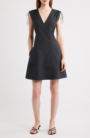 Rag & Bone Emmet Tie Shoulder Sleeveless Fit & Flare Dress in Black at Nordstrom, Size 14