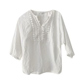 Andrew Gn Broderie Anglaise White Blouse Size L