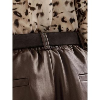 Brunello Cucinelli Calf Leather Shorts - Brown