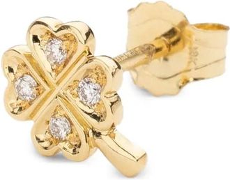 WHITEbIRD 18K yellow gold Clover diamond earrings - Goud