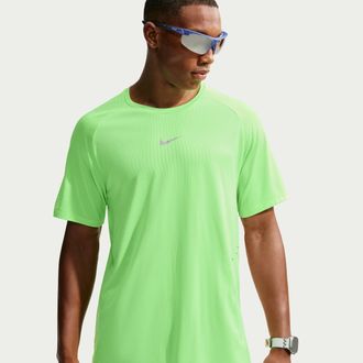 Nike Mens Stride Aero-FIT Short-Sleeve Running Top in Yellow | IH0745-702