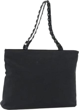 Ferragamo Pre-owned Canvas Shoulder Bag - Dames - Vintage Shopper - Zwart - ONE Size - Leer - Vintage