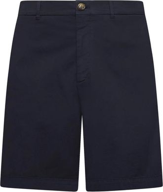 Brunello Cucinelli Twill Bermuda Shorts - Heren - Korte Broeken - Blauw - M - Katoen - Korte Broeken