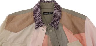 Dolce & Gabbana Mens Multicolor Cotton Patchwork Slim Shirt
