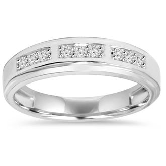 Pompeii3 1/4CT Diamond Mens Ring 10K White Gold Size Selectable