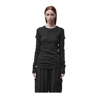 Thom Krom W TS 646 Double Layer Long Sleeve T-Shirt - Dames - Tops - Zwart - Maat: XS Katoen
