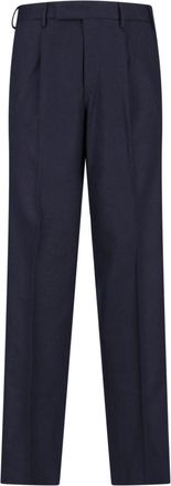 Pantaloni Torino Black Straight-Leg Virgin Wool-Cashmere Trousers