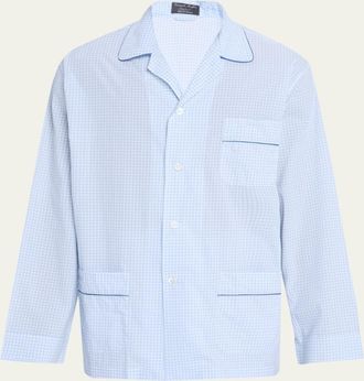 Emanuele Maffeis Mens Cali Cotton Gingham Long Pajama Set