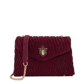 Dune London Womens Accessories Darling - Quilted Leather Cross Body Bag - Burgundy - One Size