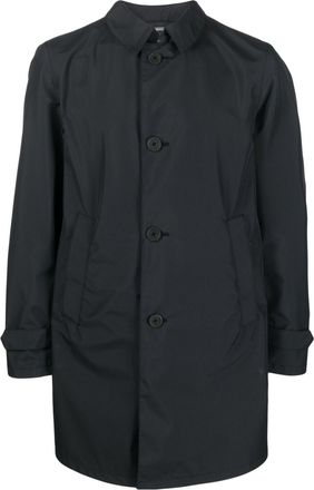 Herno single-breasted mid-length raincoat - men - Polyamide/Polyester - 50 - Black