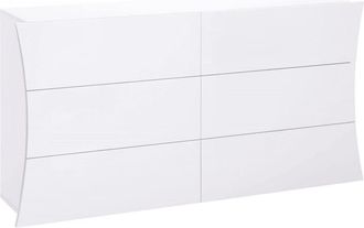 Dmora Cómoda efecto madera blanco brillo 155x42h82 cm