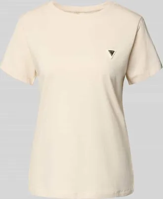 Guess Regular Fit T-Shirt mit Logo-Applikation Modell Colette in Sand, Gr&ouml;&szlig;e XS
