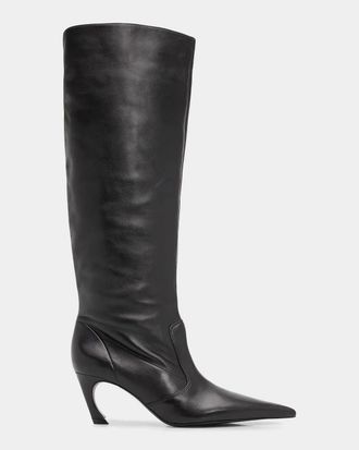 Schutz 75mm Lexi Leather Knee-High Boots