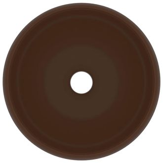 Berkfield Home Luxury Wash Basin Round Matt Dark Brown 40x15 cm Ceramic