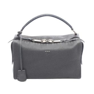Fendi Pre-owned Selleria Rey Leather Handbag - Dames - Pre-owned - Grijs - Maat: ONE Size Leer