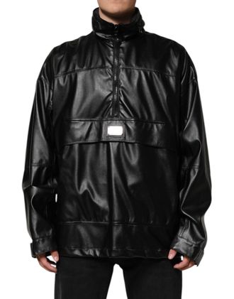 Dolce & Gabbana Mens Jacket Zip Front Outerwear - Black