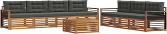 vidaXL Conjunto De Sof&aacute;s De Exterior 8 Uds. Natural Y Antracita Vidaxl