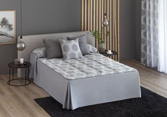 Confecciones Paula Colcha Edredón acolchada jacquard gris cama 90 (90x225+50 cm)
