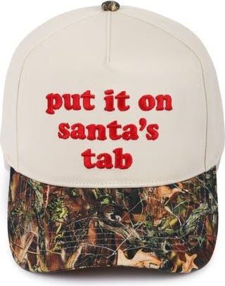 David and Young Santas Tab Cotton Baseball Cap in Camo Red at Nordstrom Rack