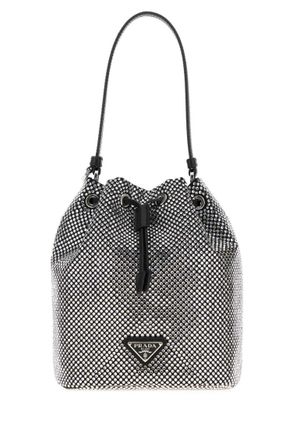Prada Silver Crystal Bucket Bag